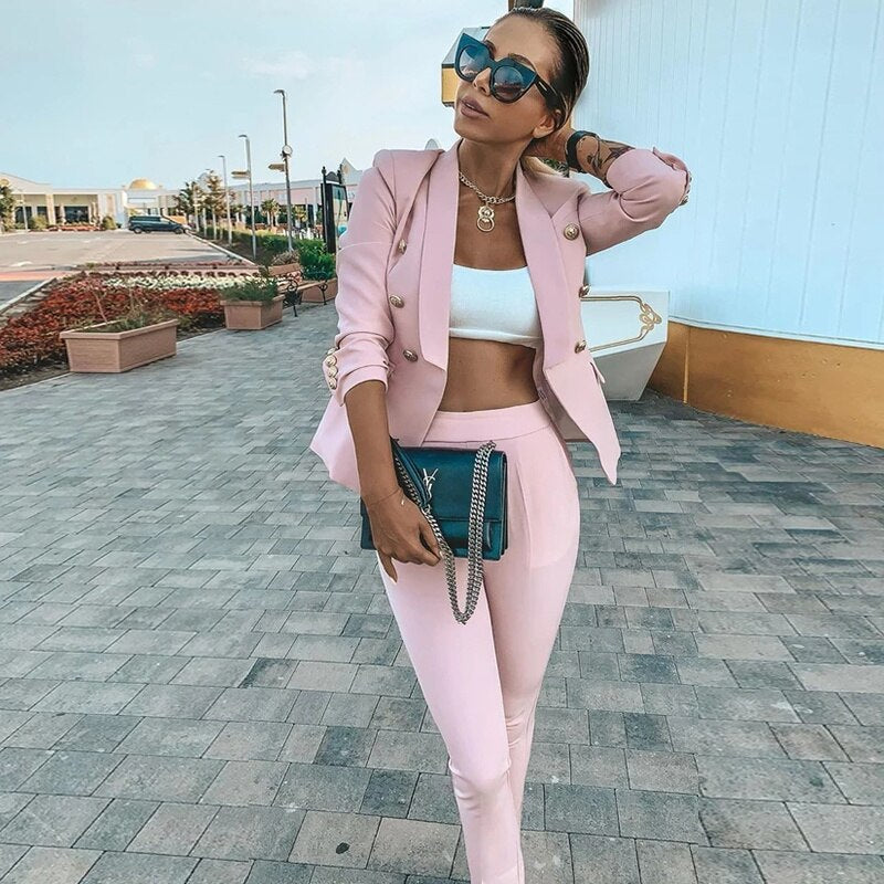 2022 Fashion New Ladies Business Solid Color Suits Trousers