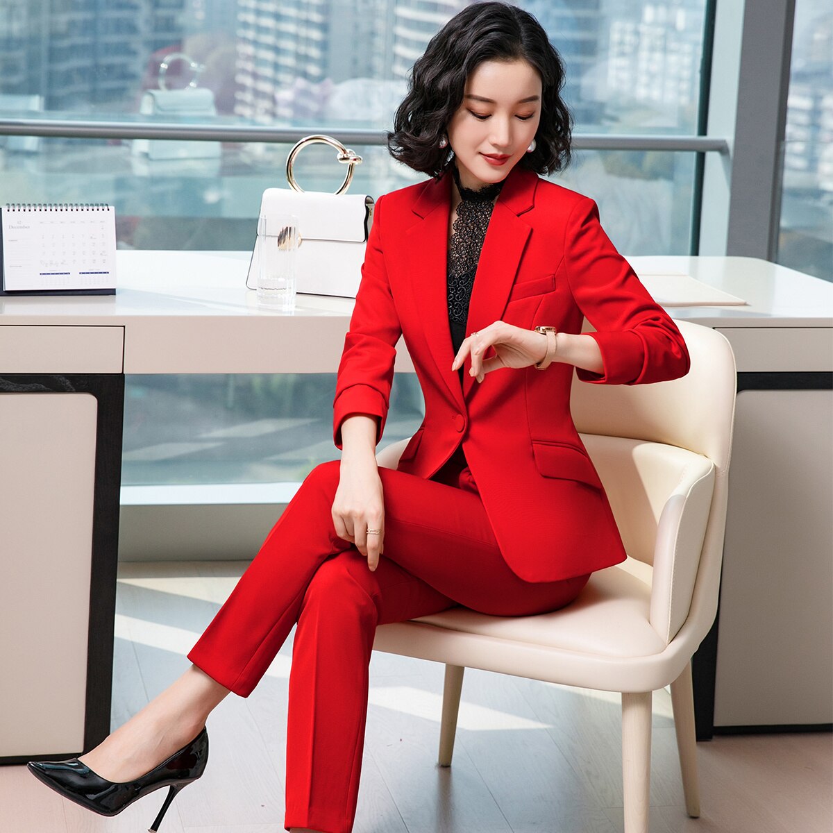 Women Suits 2 Piece Beige | Suits Office Pink Color | Beige Office Suit  Women - Pink - Aliexpress