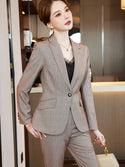 Red Dark Blue Black Women Pant Suit for Office Lady Two Pieces Set Size  S-4XL Formal Work Career Blazer Coat With Pant Set Suit