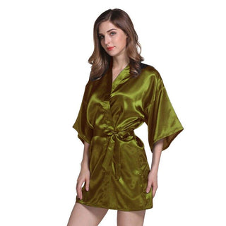 Satin Robe women robe Silk kimono robes for women short Dressing gown Mother of the bride robe Bridesmaid party gifts WQ18 - Ishaanya