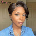 Short Bob Pixie Cut Wig Remy Straight Brazilian Human Hair Sale Transparent T Part Lace Bob Wigs For Black Women Pre Plucked - Ishaanya