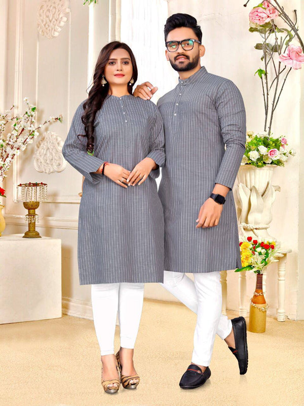 Amazon.com: Indian Couple Combo Cotton Bagru Printed Men's Kurta & Woman  Anarkali Kurti Set 448X (beige, s) : Clothing, Shoes & Jewelry