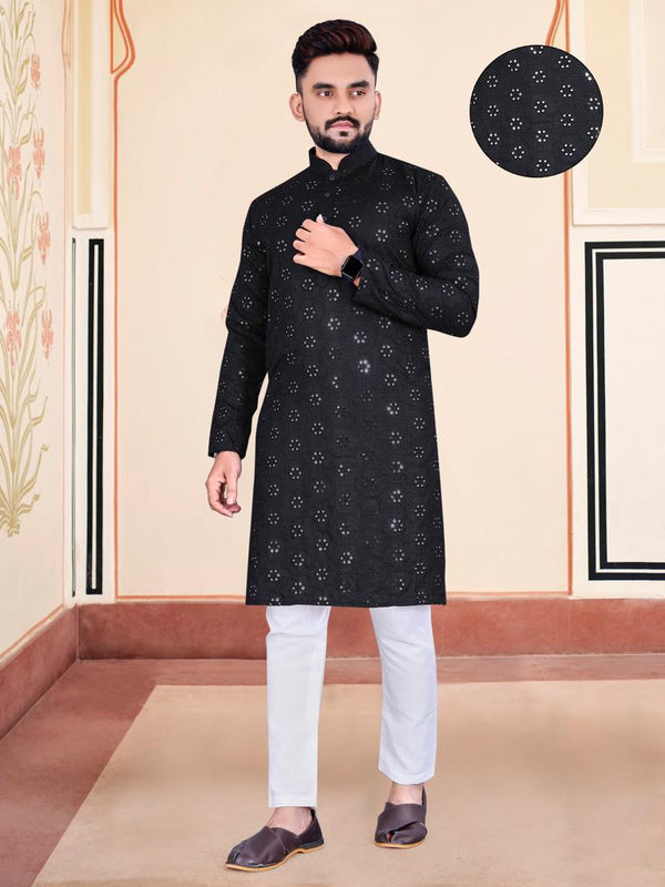 Cotton Mirror Work Kurta With Pant-Vol-2