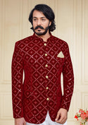 Men's Velvet Embroidered Jacket -Di. No-1
