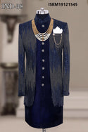 Men's Velvet Kurta With Silk Pant And Velvet Jacket-ISKM19121545