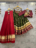 Foil Printed Pashmina Silk Lehenga With Blouse And Moda Dupatta-ISKWNAV07043809