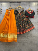 Foil Printed Pashmina Silk Lehenga With Blouse And Moda Dupatta-ISKWNAV07043808