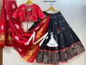 Cotton Lehenga With Gaji Silk Blouse And Printed Dupatta-ISKWNAV10043821