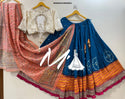 Cotton Lehenga With Gaji Silk Blouse And Printed Dupatta-ISKWNAV10043821