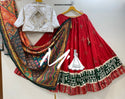 Cotton Lehenga With Gaji Silk Blouse And Printed Dupatta-ISKWNAV10043821