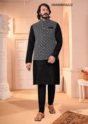 Art Silk Kurta With Pama With Nehru Jacket-ISKM09054222