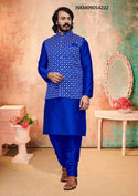 Art Silk Kurta With Pama With Nehru Jacket-ISKM09054222