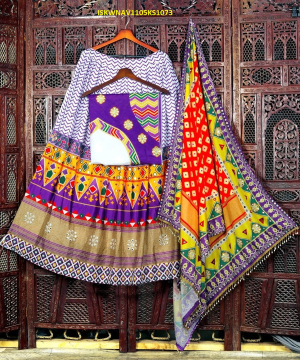 Black cotton print and mirror work gujarati garba navratri lehenga chaniya  choli | Navratri dress, Chaniya choli, Dandiya dress