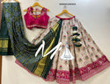 Patola Printed Gaji Silk Lehenga With Blouse And Dupatta-ISKWNAV13054233