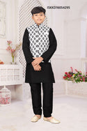 Kid's Silk Kurta Pajama With Nehru Jacket-ISKKD16054295