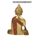 Brass Bhudha Statue With Stone Work-ISK1605DD0B0H61F