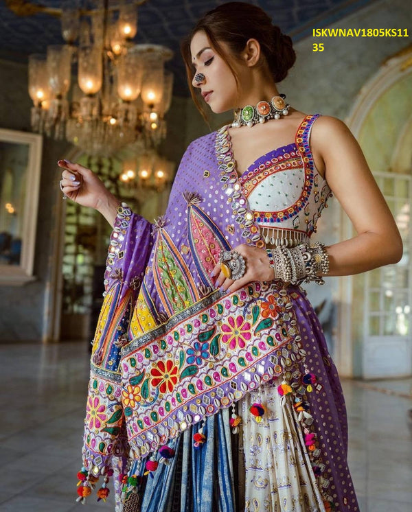 Digital Printed Chinon Silk Lehenga With Blouse And Dupatta-ISKWNAV1805KS1135