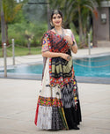 Digital Printed Butter Silk Lehenga With Blouse And Dupatta-ISKWNAV1209KS1173