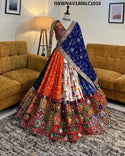 Digital Printed Butter Silk Lehenga With Blouse And Dupatta-ISKWNAV1406LC1016