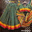 Foil Printed Cotton Lehenga With Blouse And Chinon Dupatta-ISKWNAV13074766