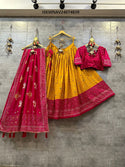 Foil Printed Pashmina Silk Lehenga With Blouse And Modal Dupatta-ISKWNAV24074839