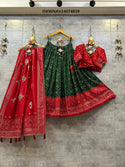 Foil Printed Pashmina Silk Lehenga With Blouse And Modal Dupatta-ISKWNAV24074839