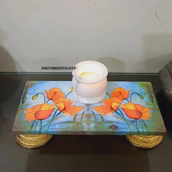 Chowki With T-light Bowl Stand-ISK0708DD0T61H1F