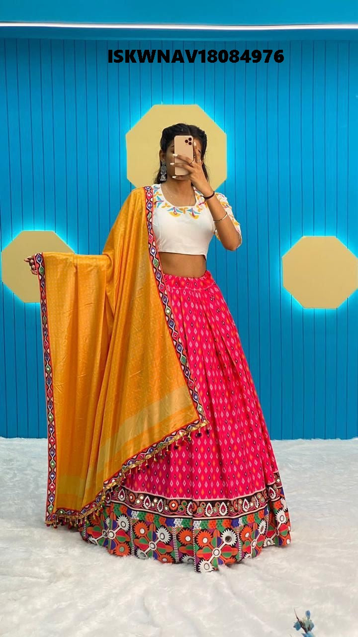 Printed Crepe Lehenga With Blouse And Chinon Dupatta