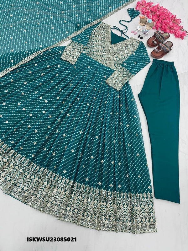 Lehariya Printed Georgette Gown With Dupatta-ISKWSU23085021
