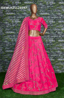 Embroidered Bangalore Silk Lehenga With Blouse And Digital Printed Georgette Dupatta-ISKWLH25124597