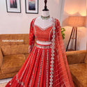 Embroidered Georgette Lehenga With Blouse And Butterfly Net Dupatta-ISKWLH25124589