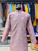 Sequined Men's Cotton Kurta With Pajama-ISKM22021869