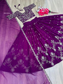Embroidered Chinon Lehenga With Blouse And Georgette Dupatta-ISKWLH13031052