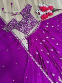 Embroidered Chinon Lehenga With Blouse And Georgette Dupatta-ISKWLH13031052