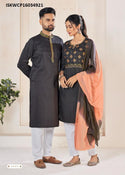 Couple Collection Viscose Kurta/Kurti With Cotton Pant And Ombre Dupatta-ISKWCP16034921