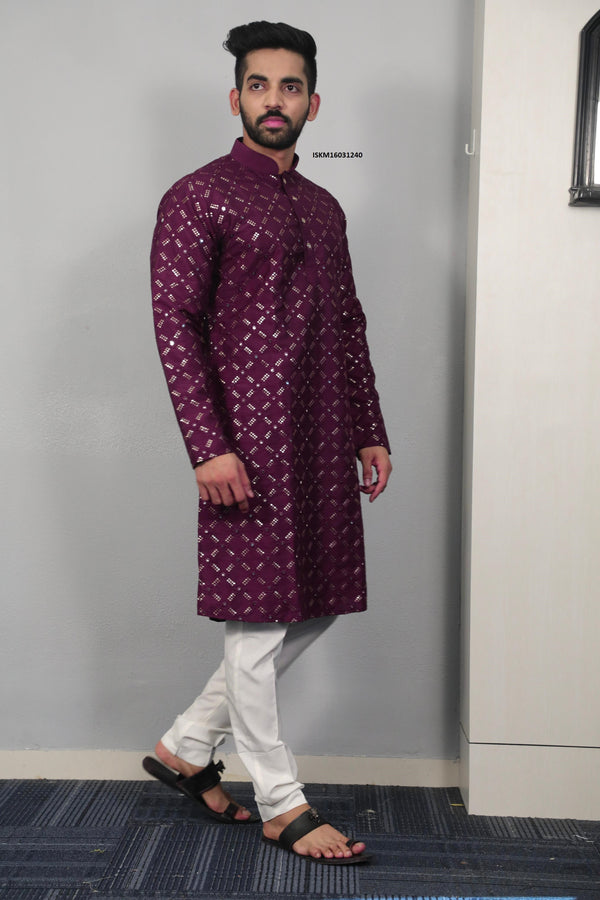 Men's Silk Kurta With Cotton Pajama-ISKM16031240