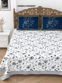 Embroidered Look Cotton Bedsheet With Pillow Cover-ISKBDS170356067