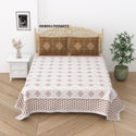 Embroidered Look Cotton Bedsheet With Pillow Cover-ISKBDS170356071
