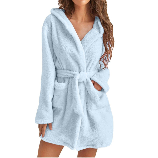 Flannel & Plush Hooded Robe