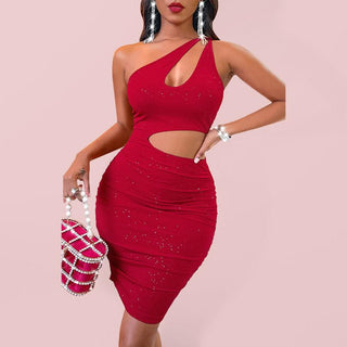 Women's Sexy Skinny Off Shoulder Tank Top Dress - Ishaanya