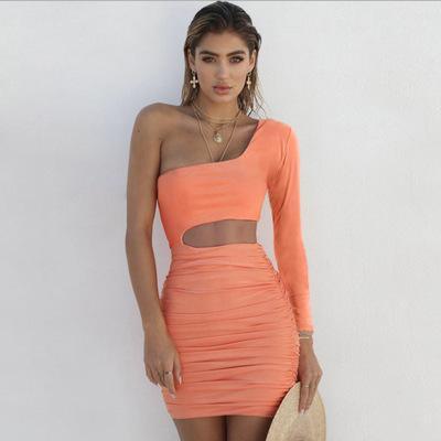 Party Dresses Women One Shoulder Sexy Bodycon Evening Fashion Night Out Summer Club Dress - Ishaanya